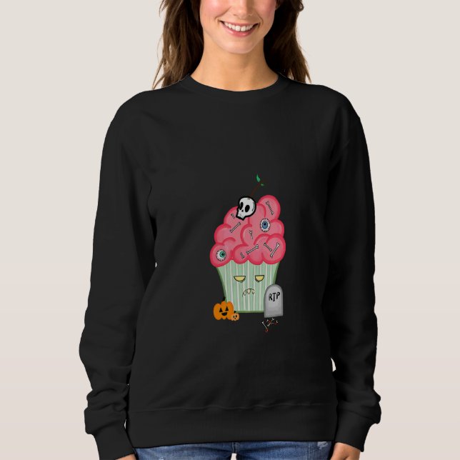 Zombie Cupcake för Halloween T Shirt (Framsida)