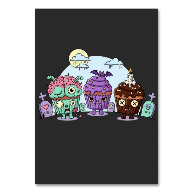 Zombie Cupkaka Halloween Bordsnummer (Framsidan)