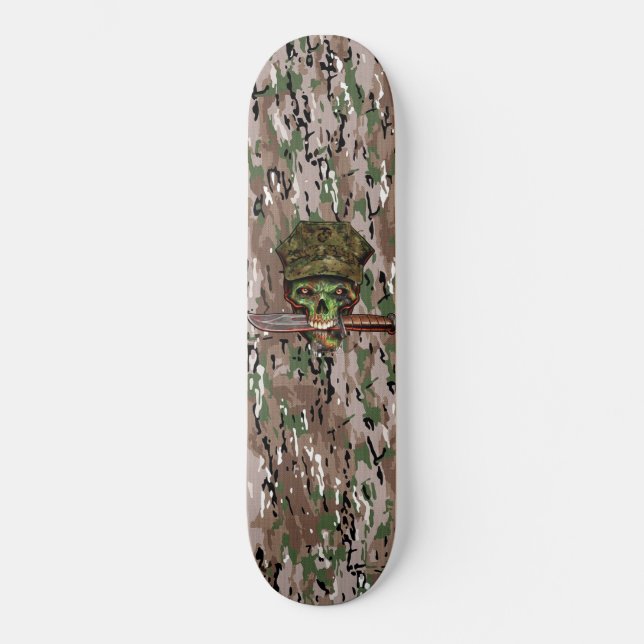 Zombie Dagger Marin Kamouflage  Mini Skateboard Bräda 18,5 Cm (Framsida)