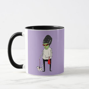 Zombie Dam med Hund "Happy halloween Boo-ti-ful Mugg