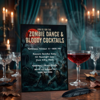 Zombie Dance Halloween-fest Inbjudan Kort