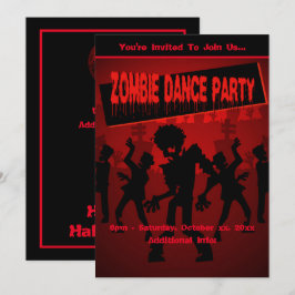 Zombie Dance Party Black & Orange Inbjudningar