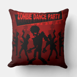 Zombie Dance Party Black & Orange Kudde
