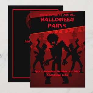Zombie Dance Party Halloween Inbjudningar