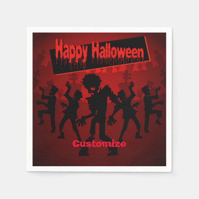 Zombie Dance Party Happy halloween Pappersservett (Framsidan)