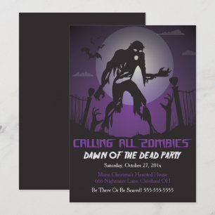Zombie Dawn Of The Dead Halloween Party Inbjudan