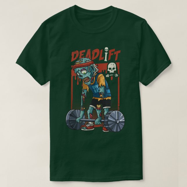 Zombie Deadlift Weightlift Halloween Fitness Gy T Shirt (Design framsida)
