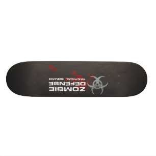Zombie Defense Tactical Squad -bräde - svart Skateboard Bräda 21,5 Cm
