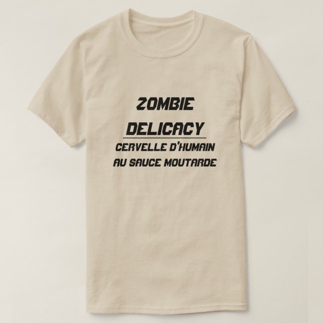 Zombie Delicacy Human hjärna med senapssås Tee Shirt (Design framsida)
