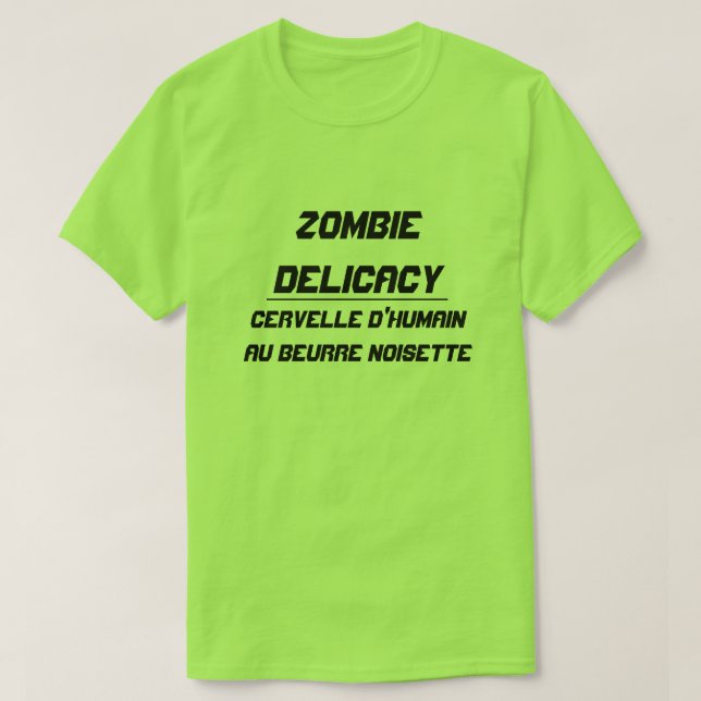 Zombie Delicacy Human hjärnan med brunt smör T Shirt (Design framsida)