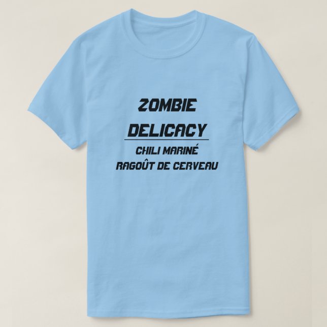 Zombie Delikatess Kycklingbuljong marinerad hjärnr Tee Shirt (Design framsida)