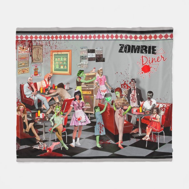 Zombie Diner Fleecefilt (Framsidan (Horisontell))