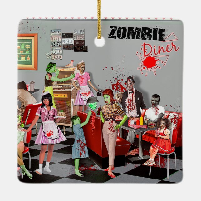Zombie Diner Julgransprydnad Keramik (Baksida)