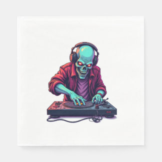Zombie DJ - Music Festival Halloween Tee Pappersservett