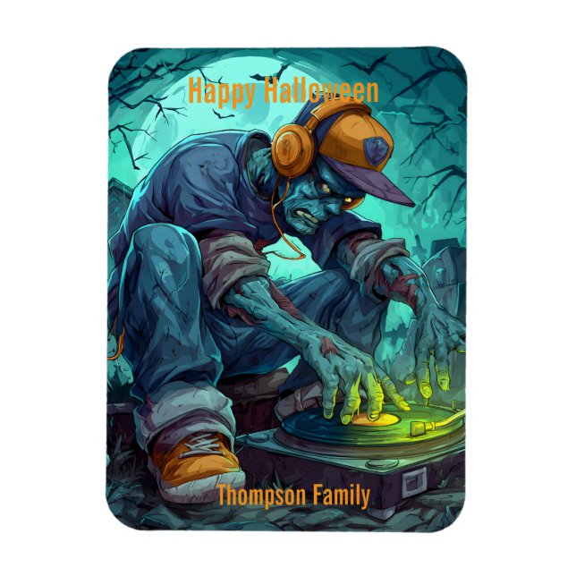 Zombie DJ Rave Halloween fest Vibes Magnet (Vertikal)