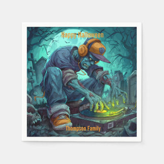 Zombie DJ Rave Halloween fest Vibes Pappersservett