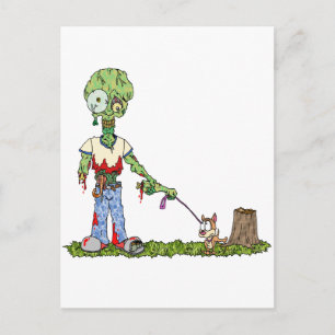 Zombie Dog Walker Vykort