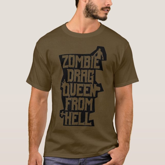 Zombie Drag Queen från helvetets underbara Gay-skr T Shirt (Framsida)