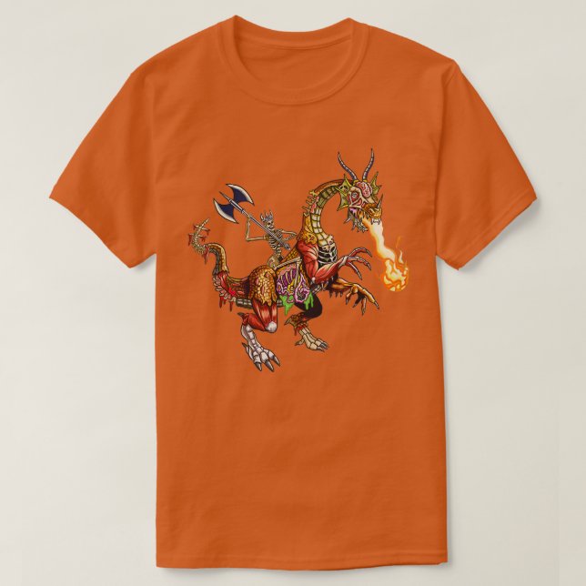Zombie Dragon Rider T Shirt (Design framsida)