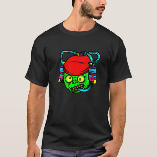 Zombie Dricker Hjärnor Lat Halloween Kostym Mån T Shirt