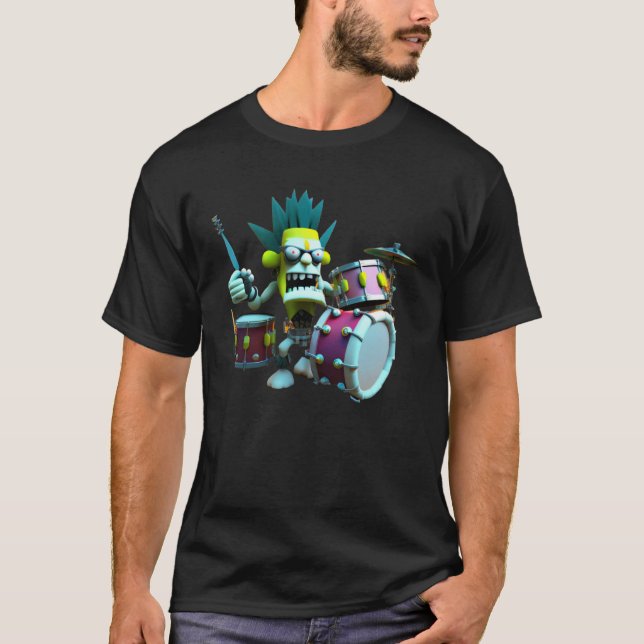 Zombie Drummer PeopleEaterz T Shirt (Framsida)