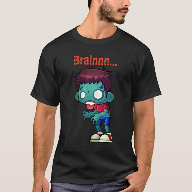 Zombie Eat Brain T-Shirt (Framsida)