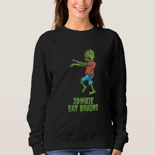 Zombie Eat Brains Halloween Party Scary Zombies Me T Shirt (Framsida)