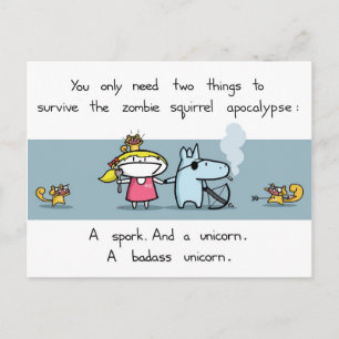 Zombie-ekorre-apokalyps vykort