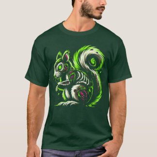 Zombie-ekorre Mörkt Halloween-skräck Skelett Kreat T Shirt