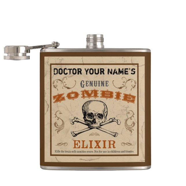 Zombie Elixir Anpassade Flask Fickplunta (Öppnad)