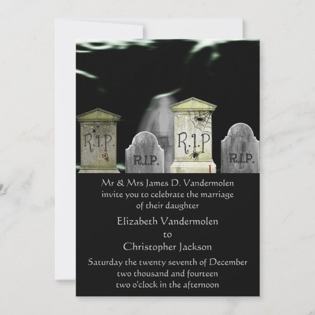 Zombie- eller Ghost Wedding-inbjudan Inbjudningar (Framsida)