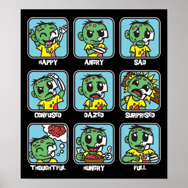 Zombie Emoticons Poster (Framsidan)