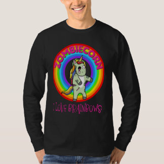 Zombie Enhörning Zombiecorn Halloween Regnbåge T Shirt