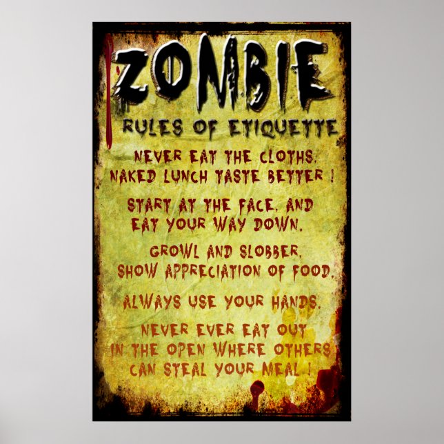 Zombie Etiquette Poster (Framsidan)