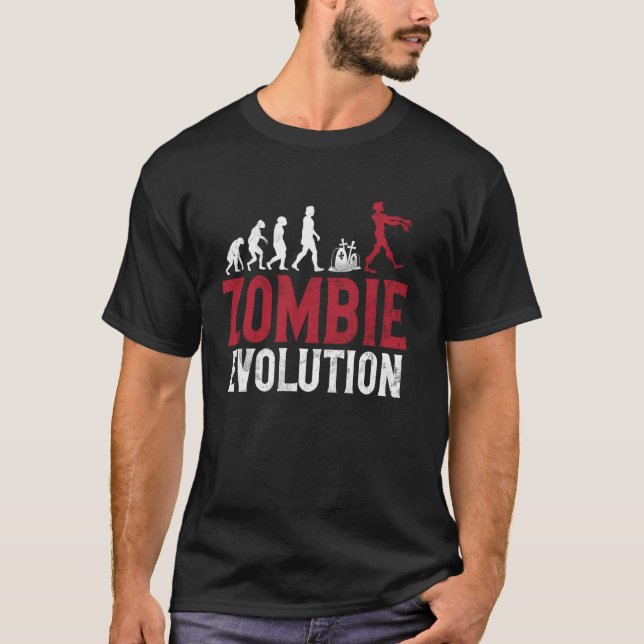 Zombie Evolution Zombie T Shirt (Framsida)