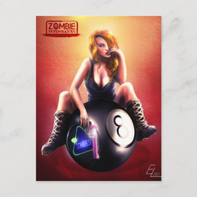 Zombie Exterminators Bok Cover Vykort (Framsida)