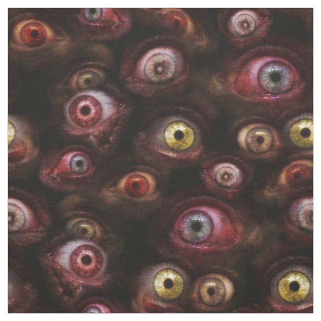 Zombie Eyeball Creepy Human Öga Mönster Tyg (Provkarta)