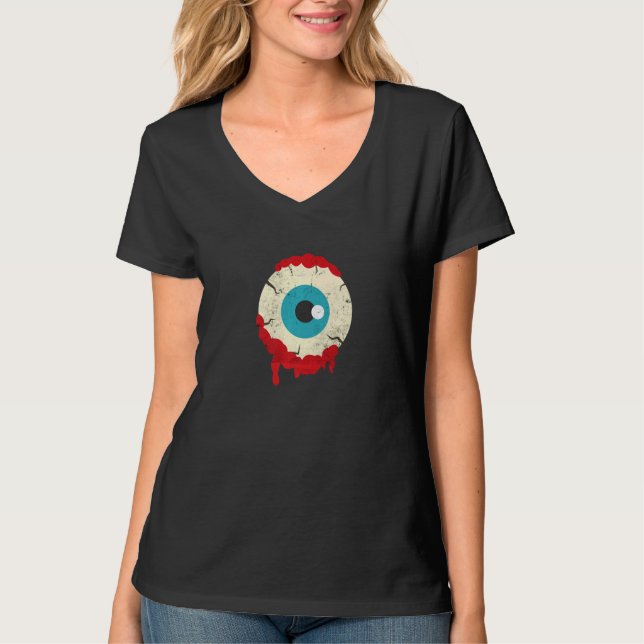Zombie Eyeball Halloween fest Scary Zombies Famil T Shirt (Framsida)