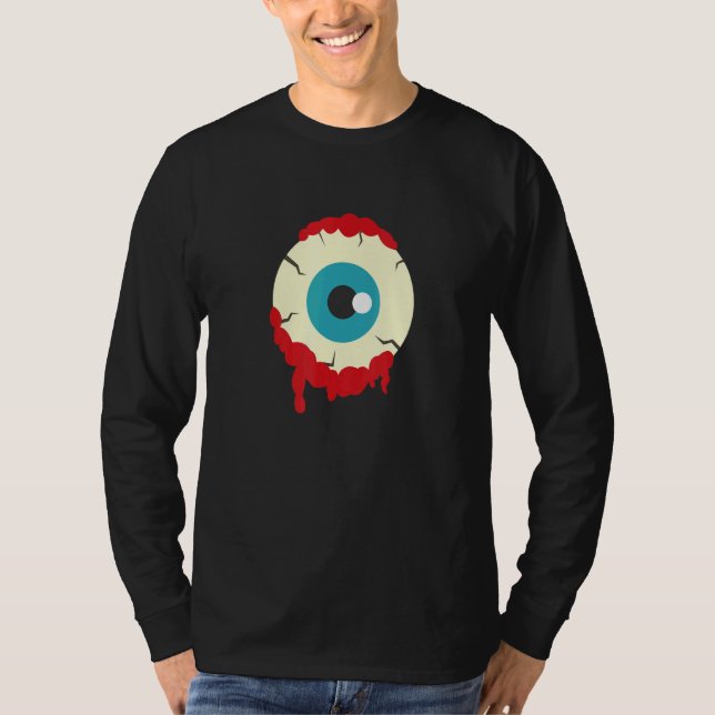Zombie Eyeball Spooky Halloween Scary Zombies Men  T Shirt (Framsida)