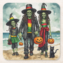 Zombie Familj Strand Halloween Tallrik