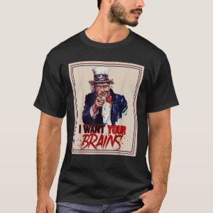 Zombie farbror Sam, jag vill ha dina brains Hallow T Shirt