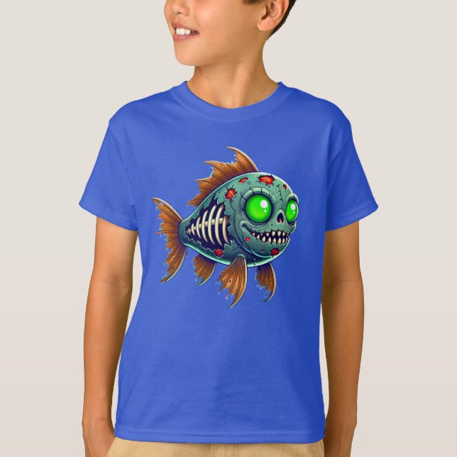 Zombie Fish Frenzy T Shirt (Framsida)