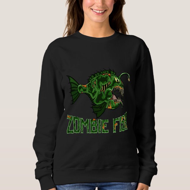 Zombie Fish Halloween Deep Sea Frogfish T Shirt (Framsida)