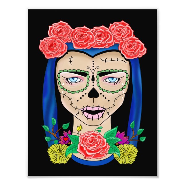 Zombie-flickillustration Fototryck (Framsidan)