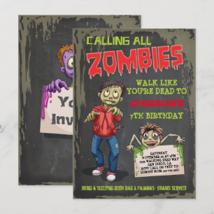 Zombie Födelsedagsfest inbjudan