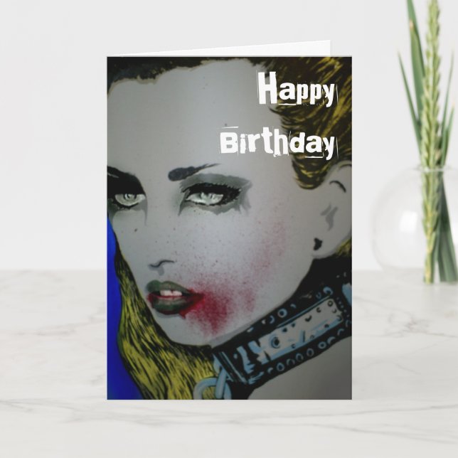 Zombie-födelsedagskort för spets kort (Framsida)