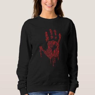 Zombie för Zombies Hand Print in Halloween T Shirt