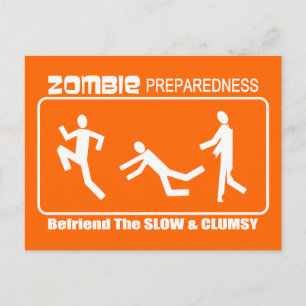 Zombie-förberedelser före långsam WHITE-design Vykort