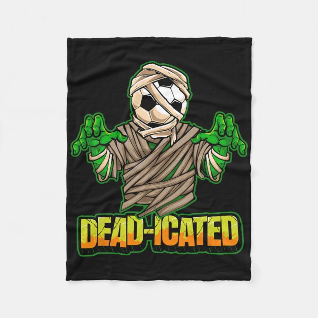 Zombie fotbollsspelare läskig fotboll Halloween  Fleecefilt (Framsidan)