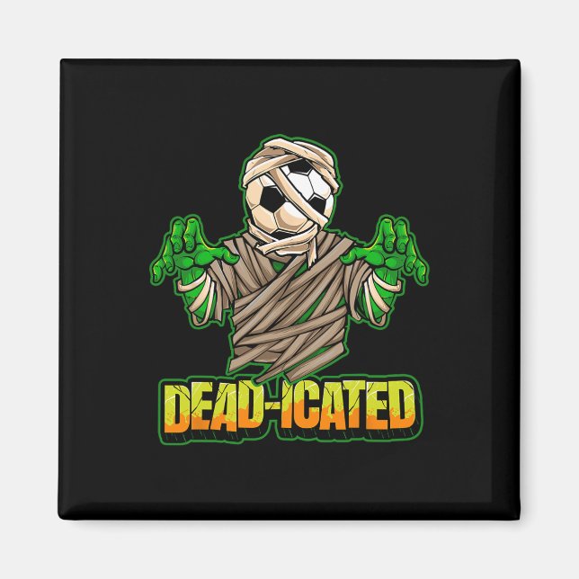 Zombie fotbollsspelare Skräckfylld fotboll Hallowe Magnet (Framsidan)